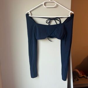 💜3 for $15💜 SHEIN Navy Off-Shoulder Longsleeve Bra Top XXS